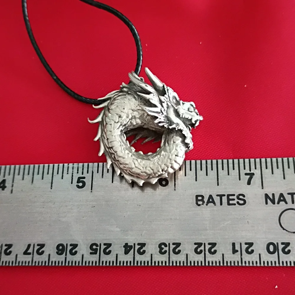Sterling Silver Dragon Pendant Necklace - Picture 5 of 5